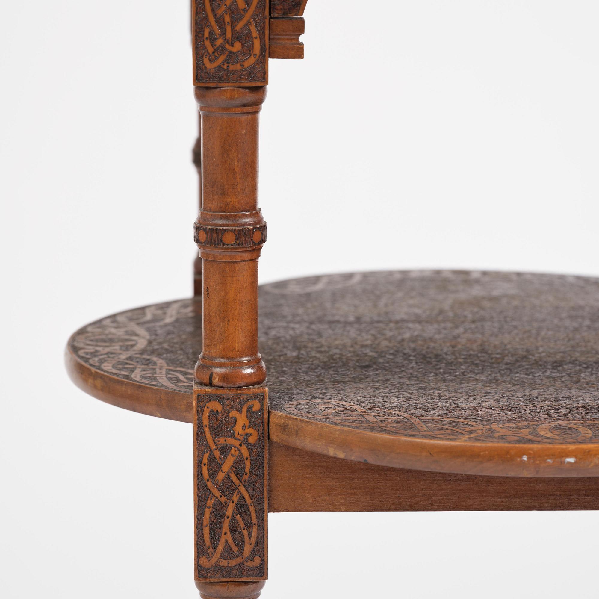 Table, probably Norway, Old Norse style, late 19th century.