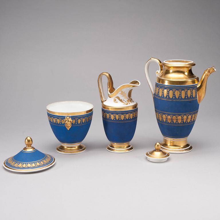 KAFFESERVIS, 22 delar, empire, Frankrike/Ryssland tidigt 1800-tal.