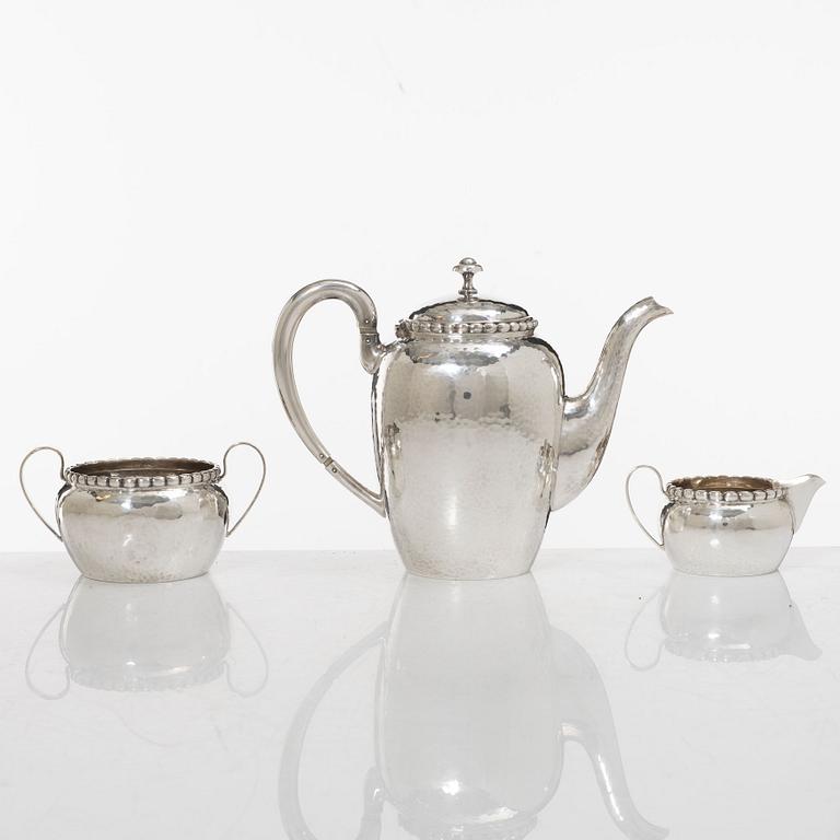 A 3-piece Swedish silver coffee service, marks of K. Anderson, Stockholm 1923-24.