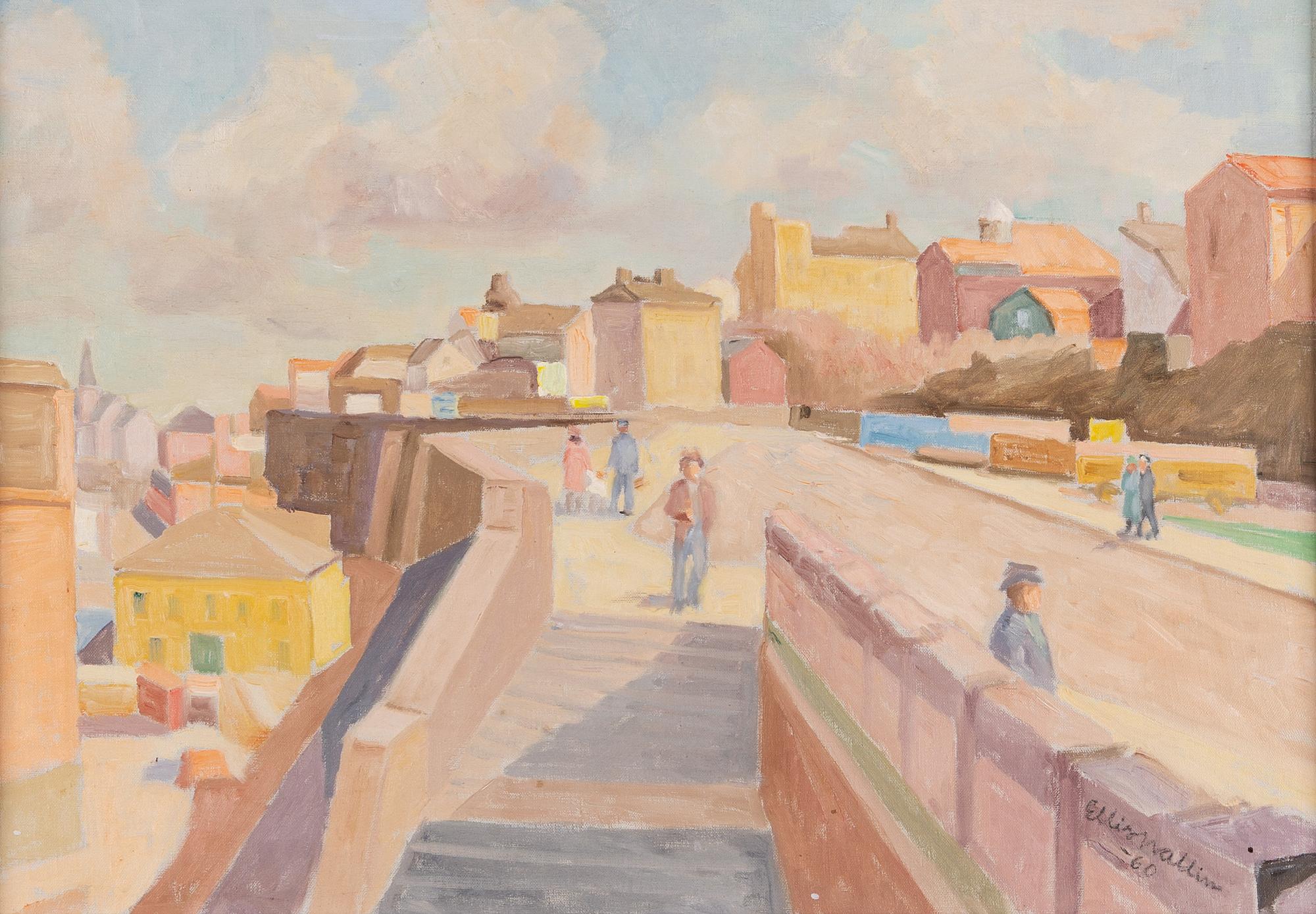 Elis Wallin, oil on canvas, signed and dated -60.