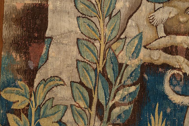 A tapestry, "Wolf hunting", tapestry weave, ca 250,5 x 240,5 cm, Flanders first half of the 17th century or older.