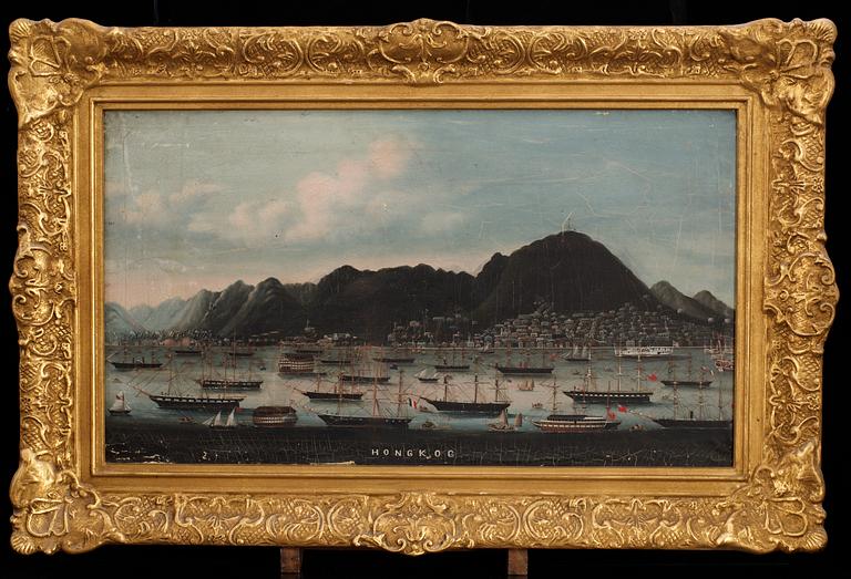 An oil painting of Hong Kong by an anonymous artist, Qing dynasty, 19th Century.