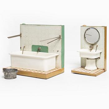 Märklin, bathroom interiors 2 pcs. early 20th century.