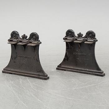 Folke Bensow, a set of 'Parkbänk No 1' cast iron gables, Näfveqvarns Bruk.