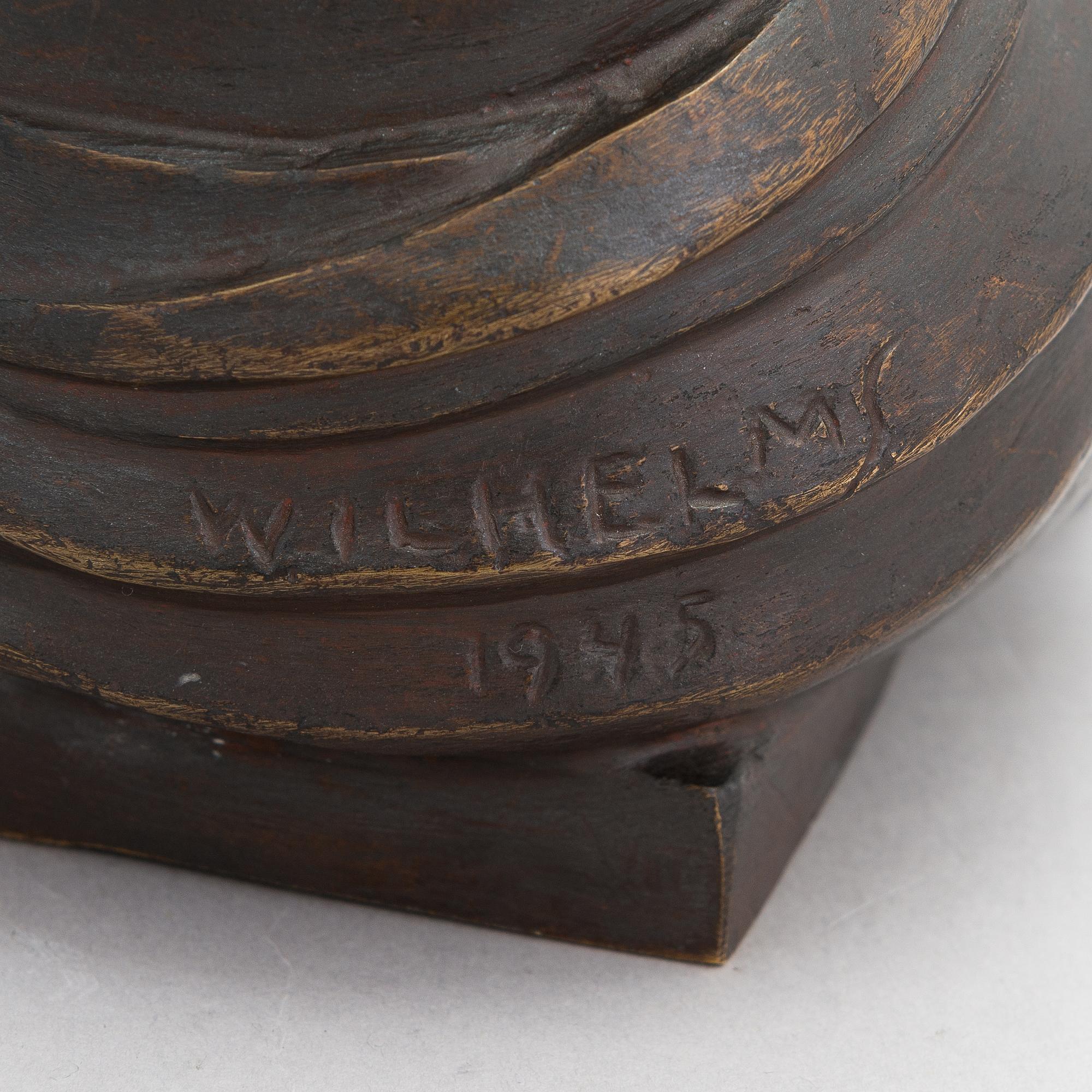 Carl Wilhelms, skulptur, brons, signerad och daterad 1945.