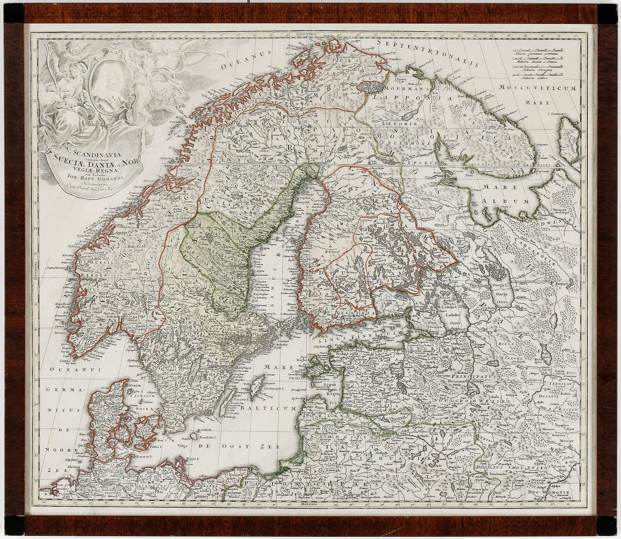 JOHAN BAPTISTA HOMANN, karta, 1700-talets andra hälft.