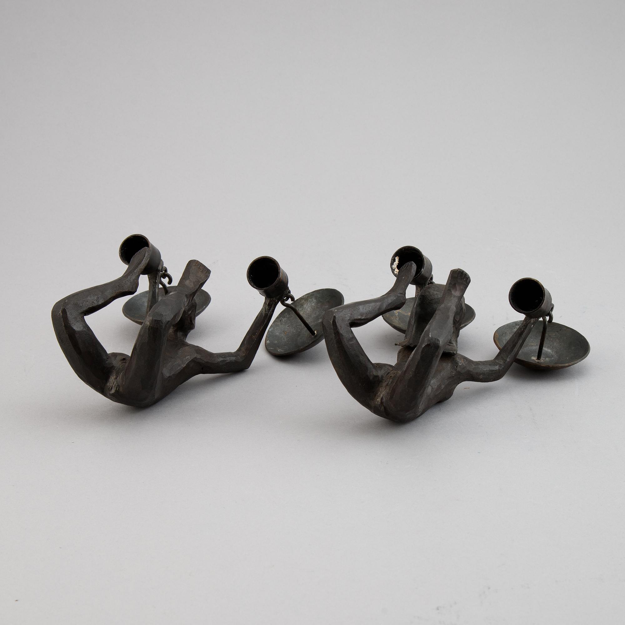 Erik Höglund, skulptur/ljuslampett, smide, Lars Larsson Konstsmide, signerad, numrerad 1/10.