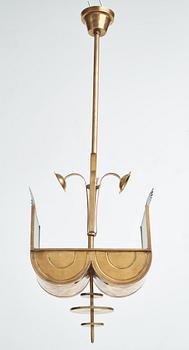 SWEDISH GRACE, a brass ceiling light, 1920's-30's.