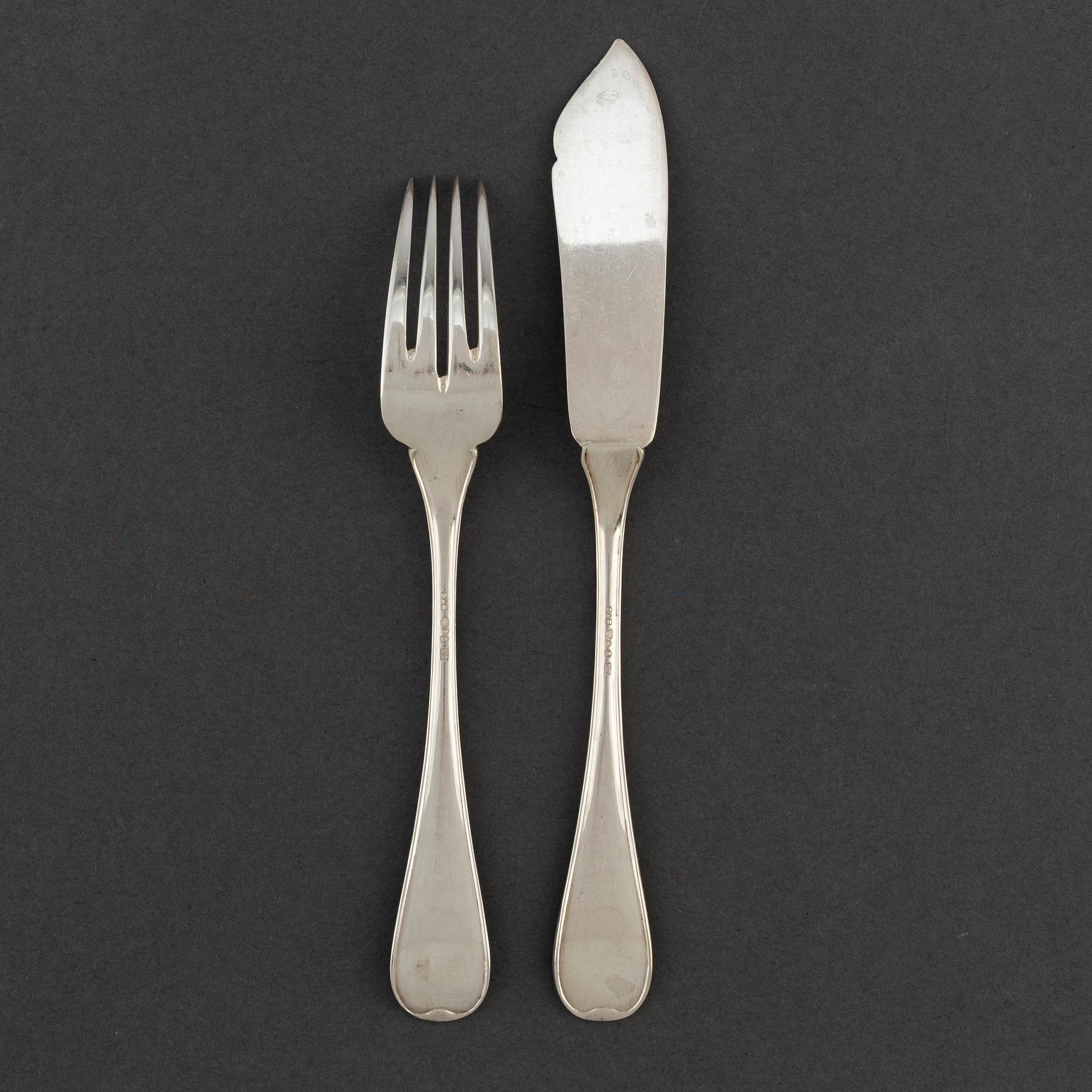 20 psc silver cutlery, GAB Stockholm.