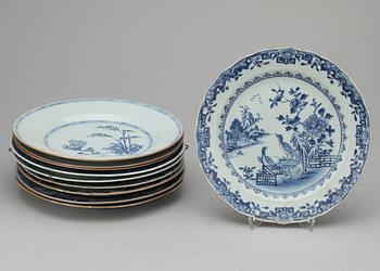 TALLRIKAR, 10 st, porslin, Kina, Qing dynastin, bland annat 1700-tal.