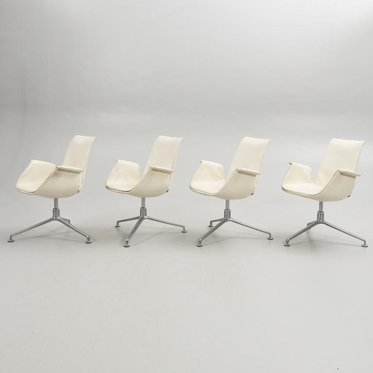 Preben Fabricius & Jørgen Kastholm, Stolar, 4 st, ”Tulip 6727”, Walter Knoll, 1900-tal.