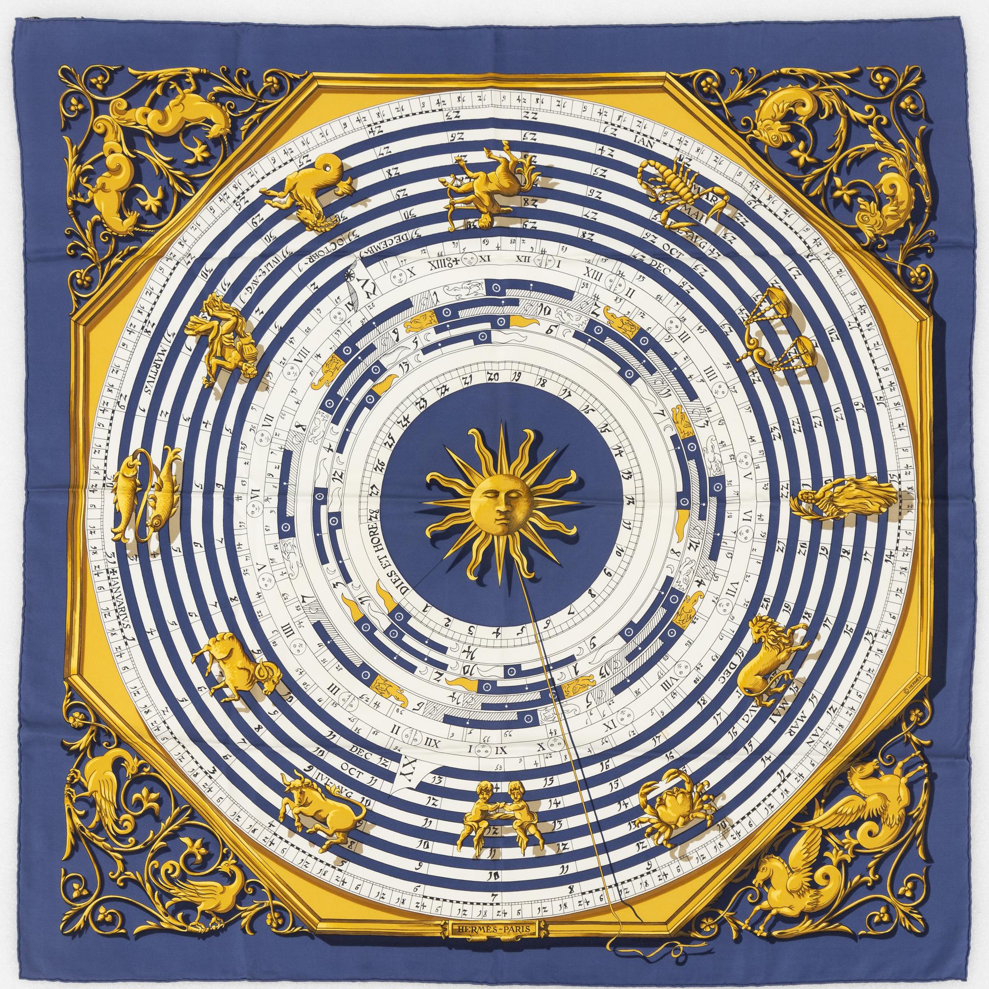 Hermès, scarf, "Dies et Hore"/"Astrologie".