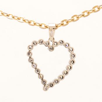 Pendant in 18K white gold with round single-cut diamonds.