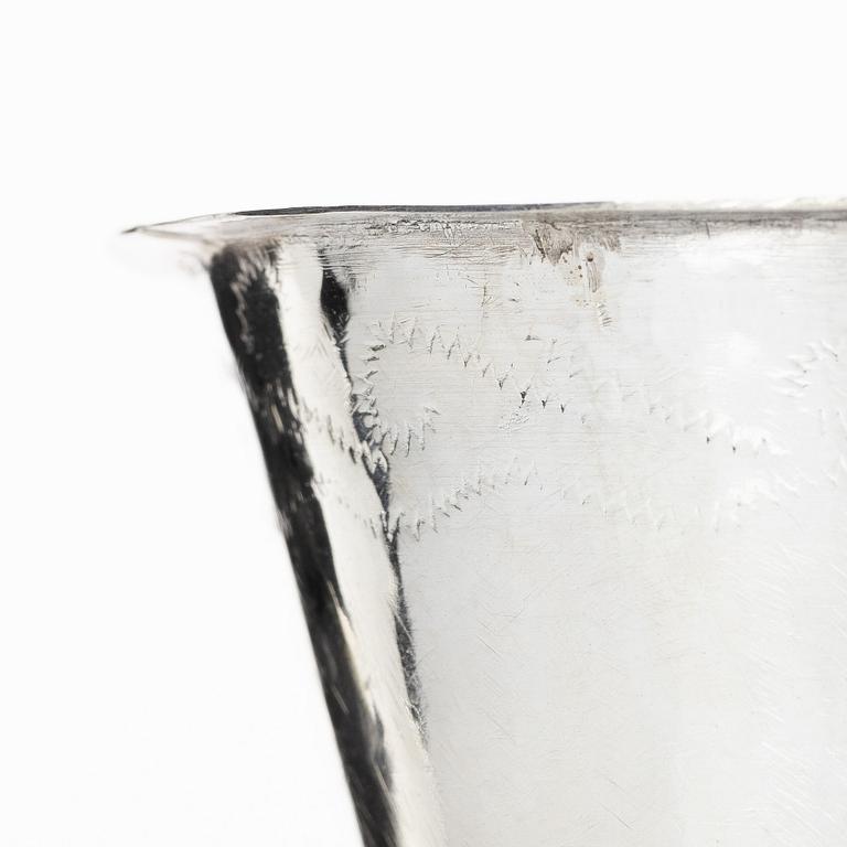 A Swedish silver beaker, mark of Johan Ascher, Växjö 1763.