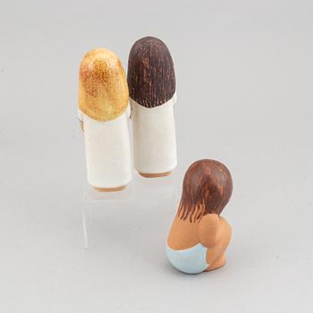 Lisa Larson, eight stoneware figurines, seven for K-Studion, Gustavsberg.