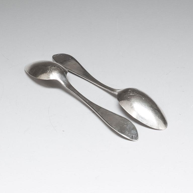 RAGUSKEDAR, ett par. Silver, Jacob Gustaf Bursell Jönköping(1814-1830/1836). Ca 190g.