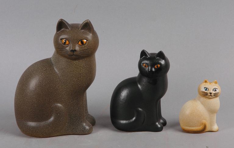 FIGURINER, 3 st, keramik, Lisa Larson Gustavsberg.