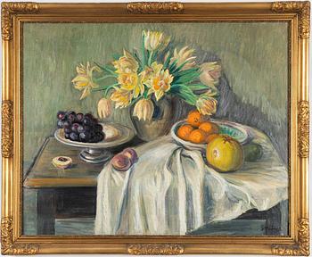 Gideon Börje, Still Life with Fruits and Flowers.