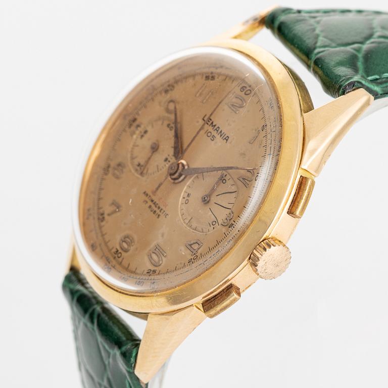 Lemania, chronograph, wristwatch, 37,5 mm.