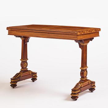 A William IV kingwood and mahogany card table by Thomas & George Seddon (firm active in London 1753/1815-70).