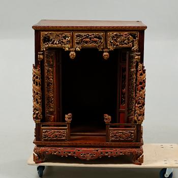 A small altar cabinet, China, circa 1900.