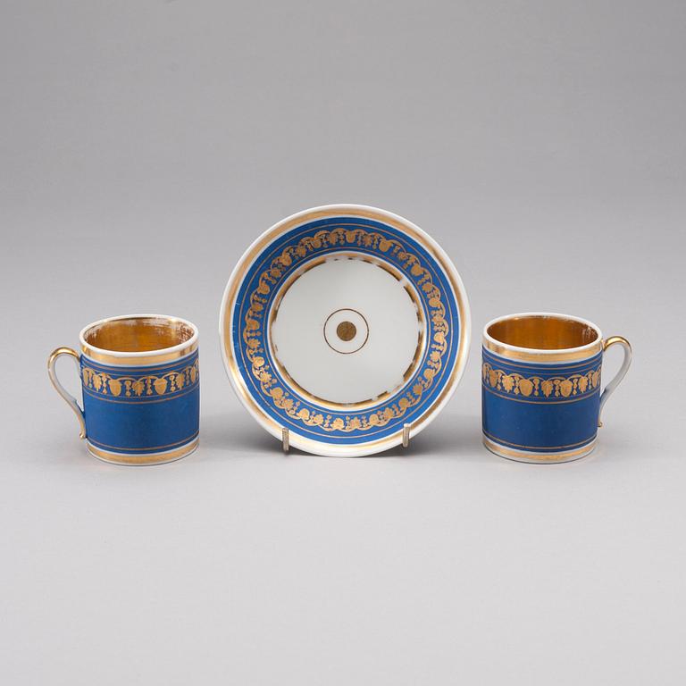 KAFFESERVIS, 22 delar, empire, Frankrike/Ryssland tidigt 1800-tal.