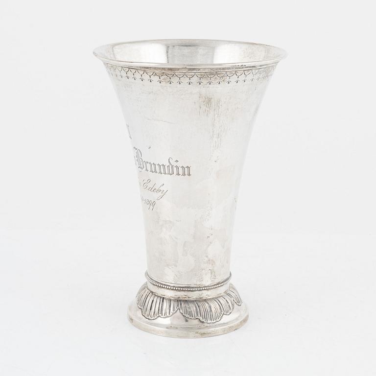 A Swedish silver beaker, bearing the mark of K. Anderson, Stockholm, 1899.