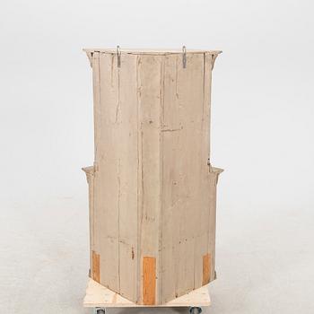 A Swedish painted corner cabinet dated 179?.