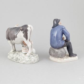 A set of four porcelain figurines, Bing & Grøndahl and Royal Copenhagen, Denmark.
