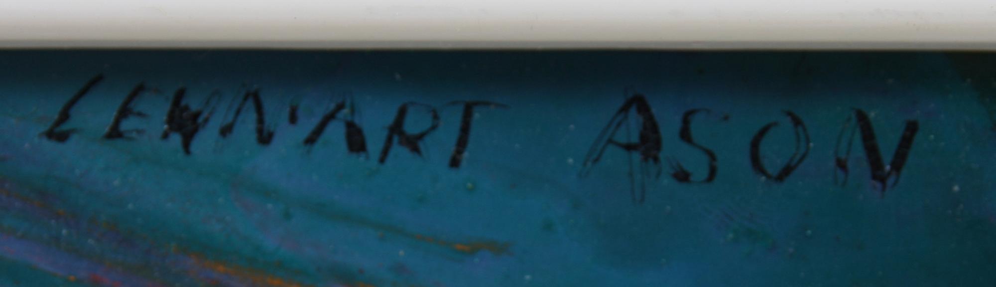 LENNART ASON, olja på pannå, sign.