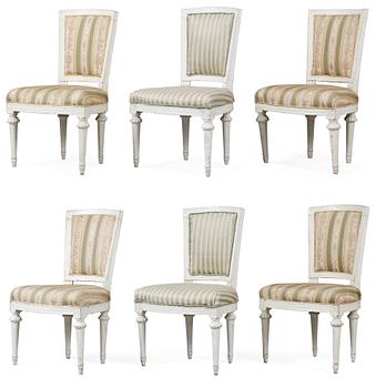 890. Six Gustavian chairs.