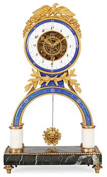 1077. A French mantel clock by Faisant, circa 1800.