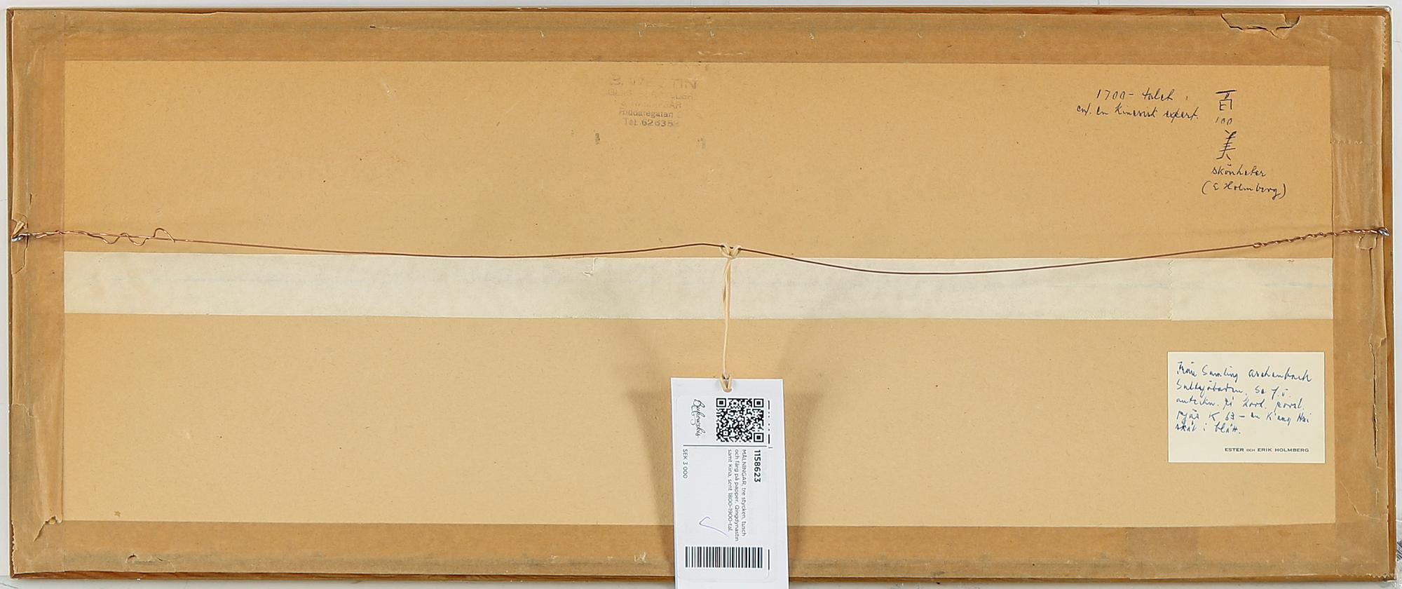 MÅLNINGAR, tre stycken, tusch och färg på papper. Qingdynastin samt Kina, sent 1800-1900-tal.