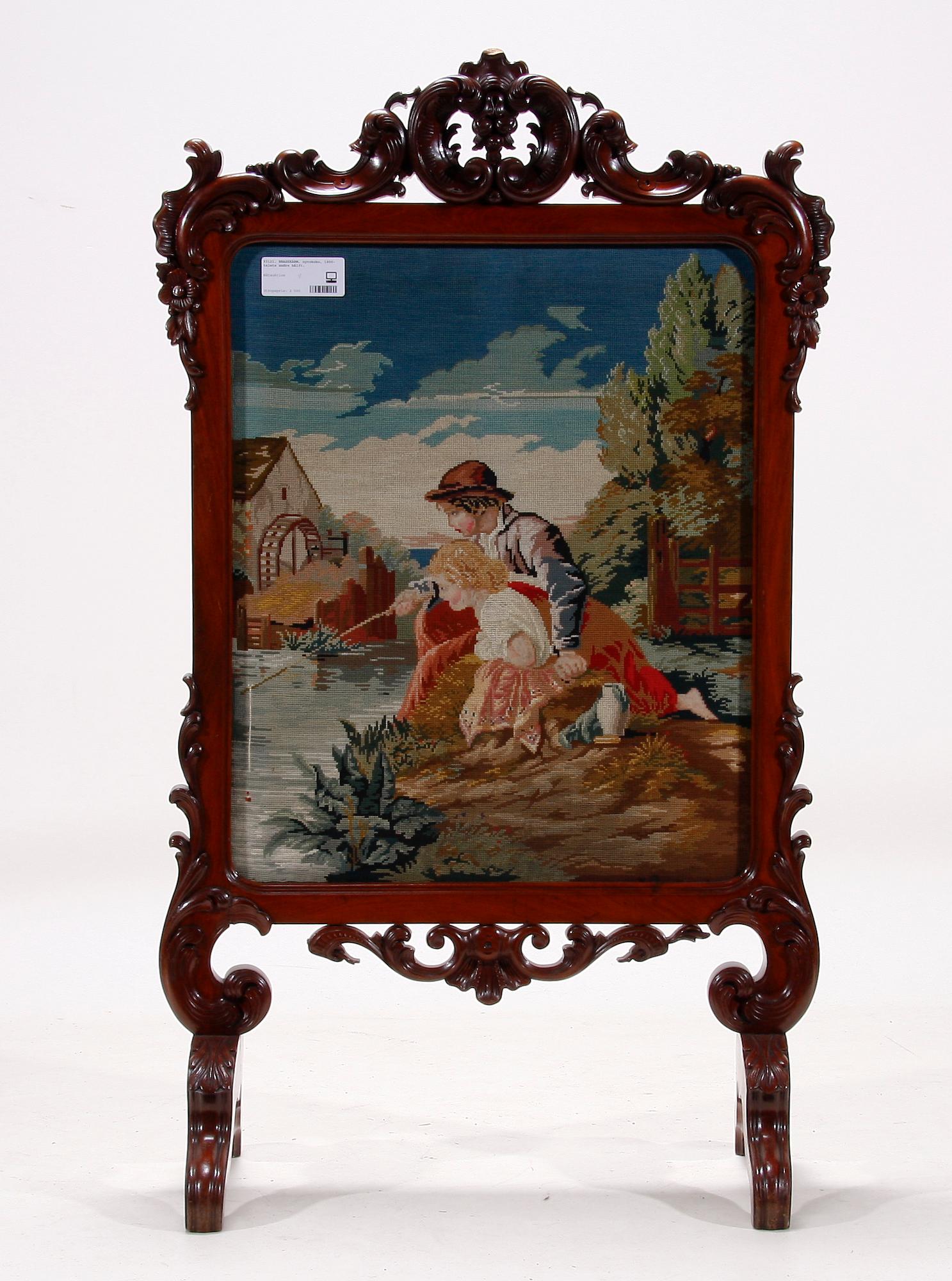 BRASSKÄRM, nyrokoko, 1800-talets andra hälft.