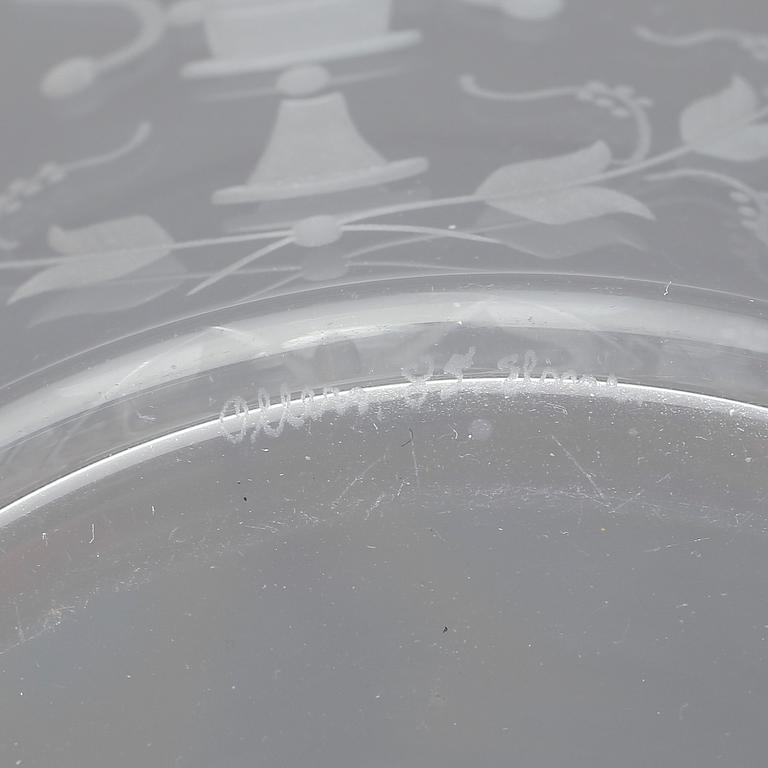 SKÅL med FAT, glas, Edvin Ollers, 1920-30-tal.