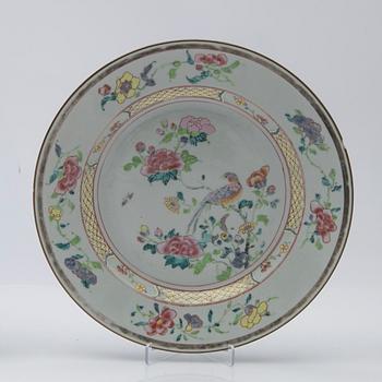 Tallrikar, 4 st, Kina, Qianlong (1736-95).