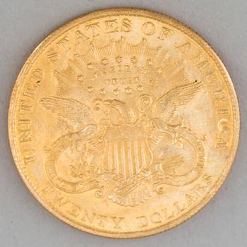 A 1904 20-dollar gold coin.