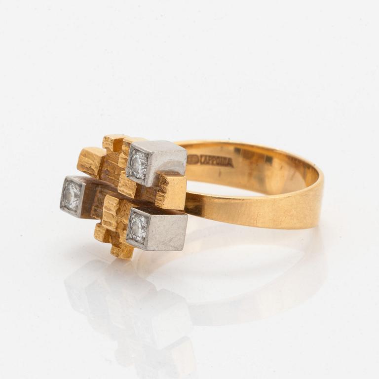 Björn Weckström, ring, "Diamantstad", 18K guld med briljantslipade diamanter.