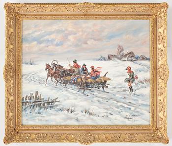 Z CYGAN, olja på duk. Signerad.