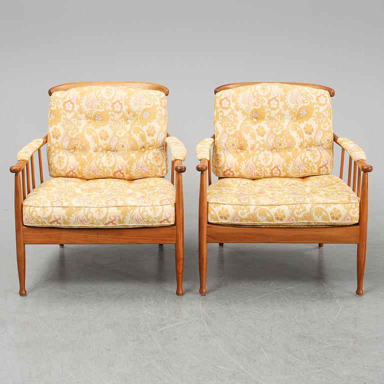 A pair of easy chairs 'Skrindan' by Kerstin Hörlin-Holmquist, OPE.