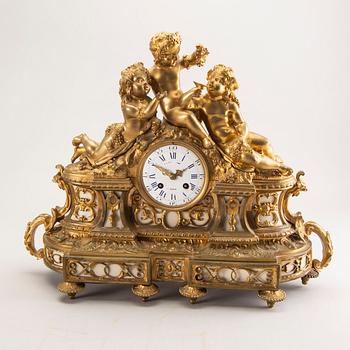 A Louis XV style table clock around 1900.