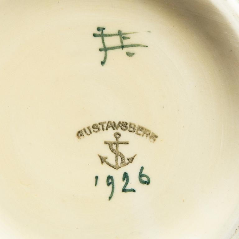 Josef Ekberg, vase and a bowl, signed, Gustavsberg, Sweden 1920's.