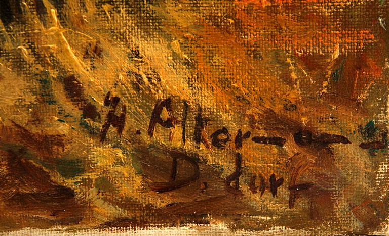 OKÄND KONSTNÄR, olja på duk, sign.