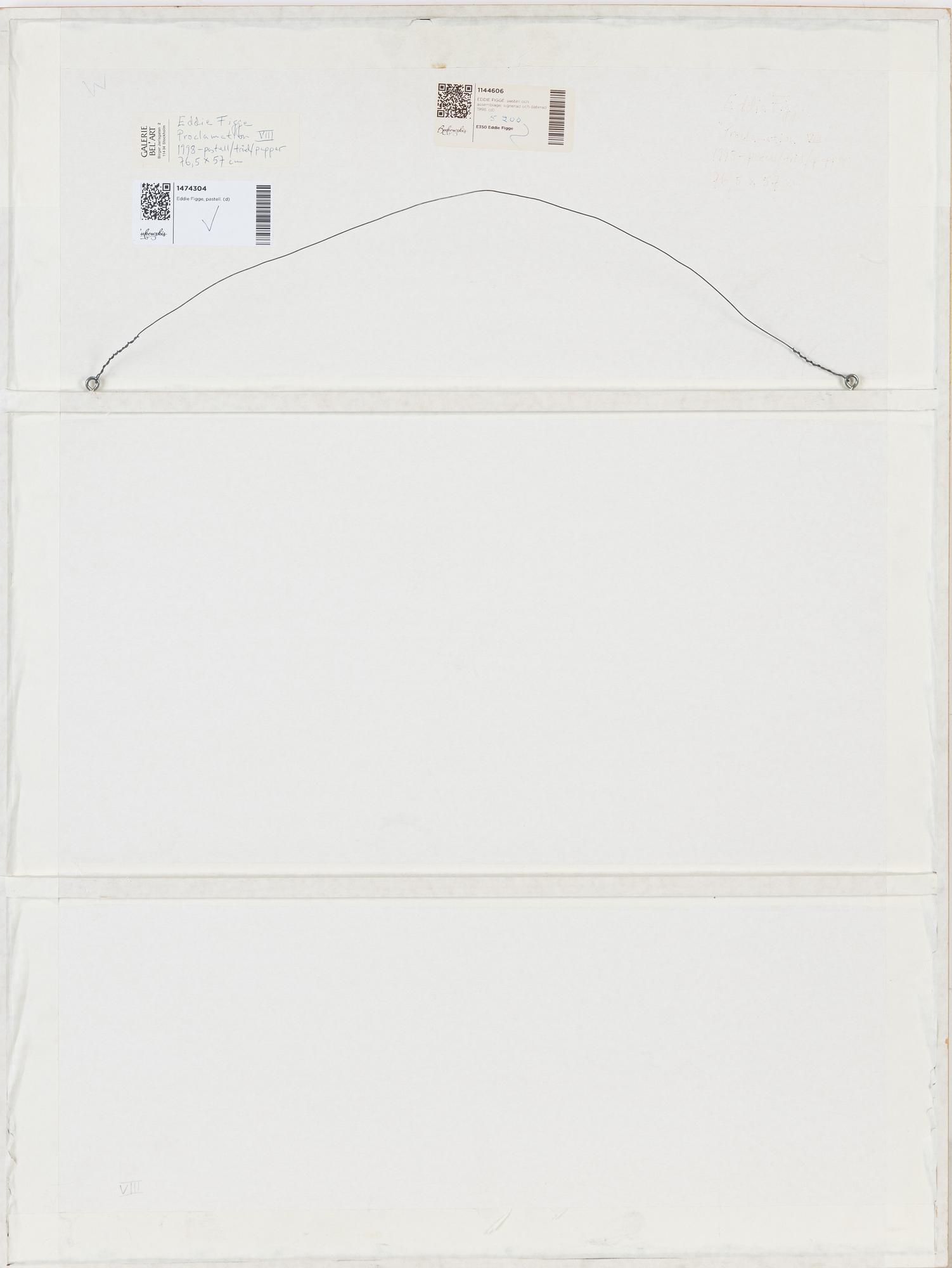 Eddie Figge, pastel and assemblage, signed and dated 1998.