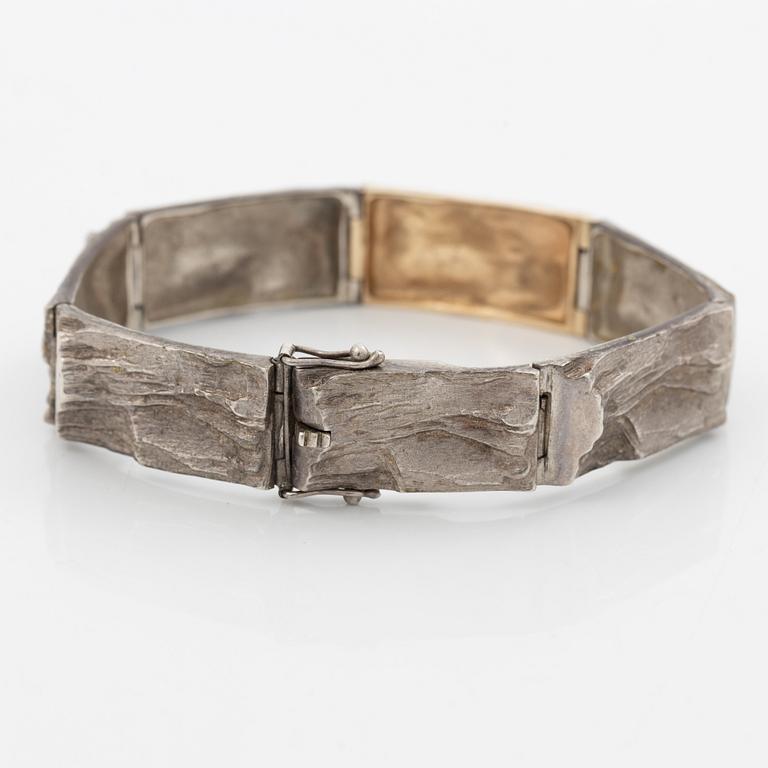 Bracelet, Jens Gregers Toftegaard-Jensen, silver and 14K gold.