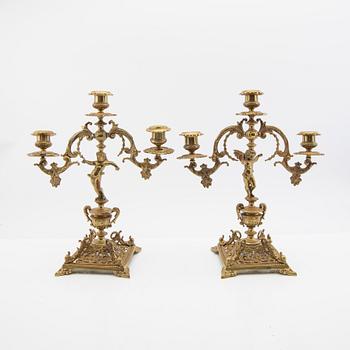 Candelabra, a pair, neo-Rococo style, first half of the 20th century.