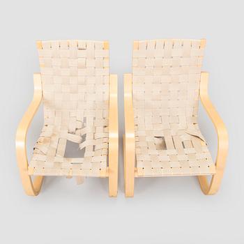 Alvar Aalto, fåtöljer, ett par, modell 406 för Artek 1900-talets slut.