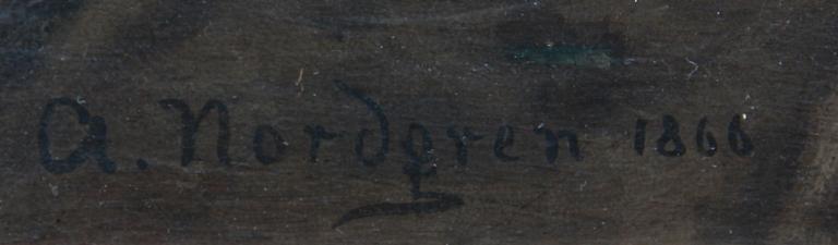 AXEL NORDGREN, olja på duk, sign o dat 1866.