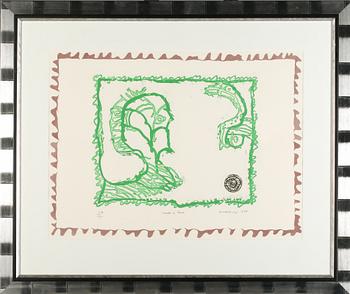 Pierre Alechinsky · PIERRE ALECHINSKY, färgetsning, signerad, daterad 1984 samt numrerad 27/75.