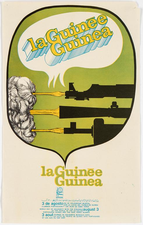 OLIVIO MARTINEZ, "la Guinee Guinea", offsetprint, 1969, OSPAAAL-poster nr: AF 045.